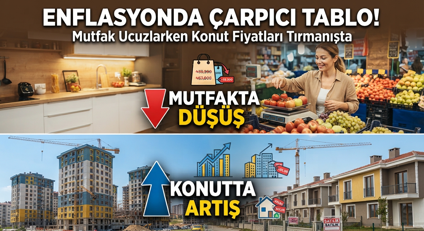 Enflasyonda Çarpıcı Tablo! Mutfakta Düşüş, Konutta Artış