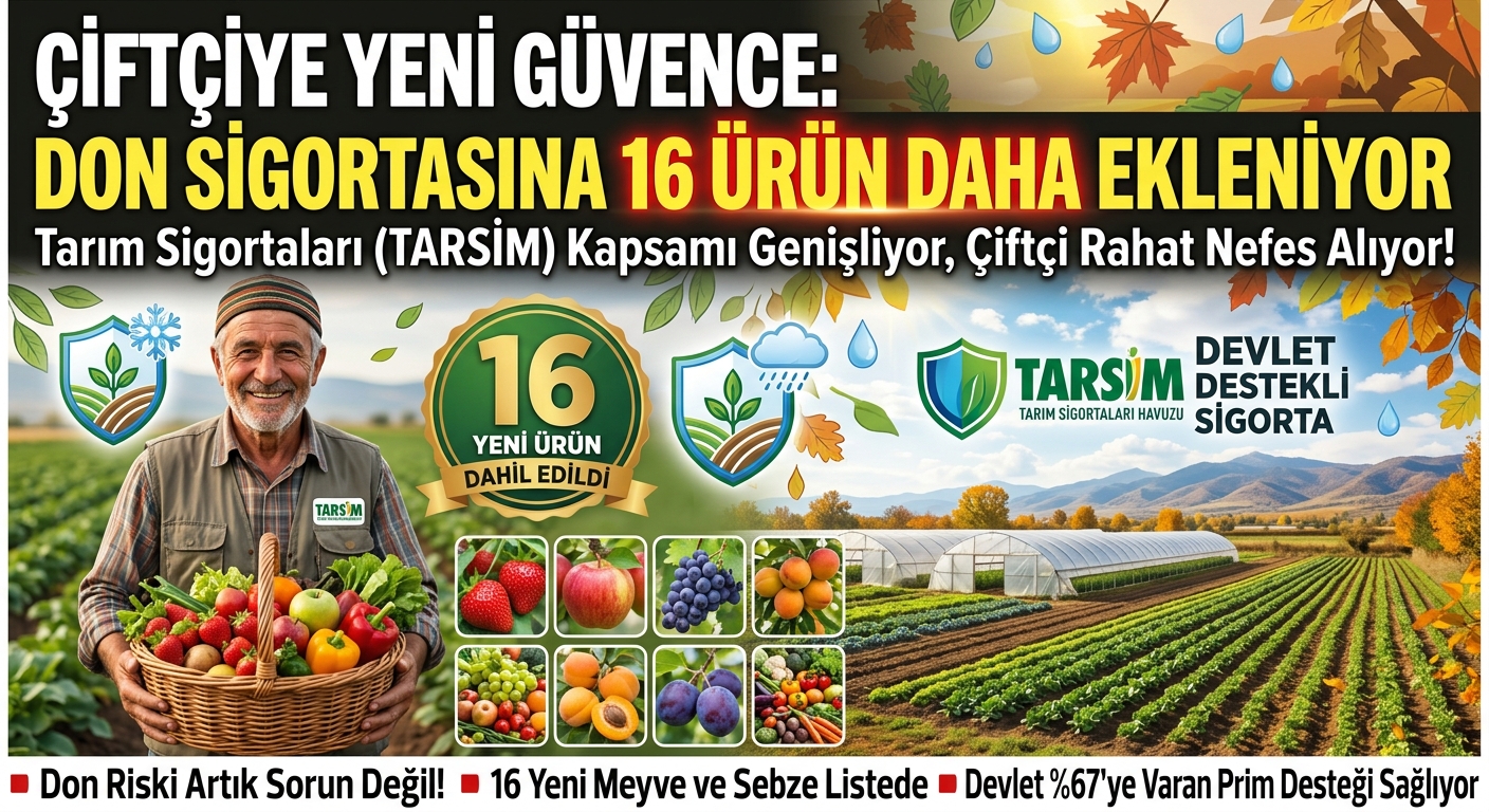 Çiftçiye Yeni Güvence: Don Sigortasına 16 Ürün Daha Ekleniyor