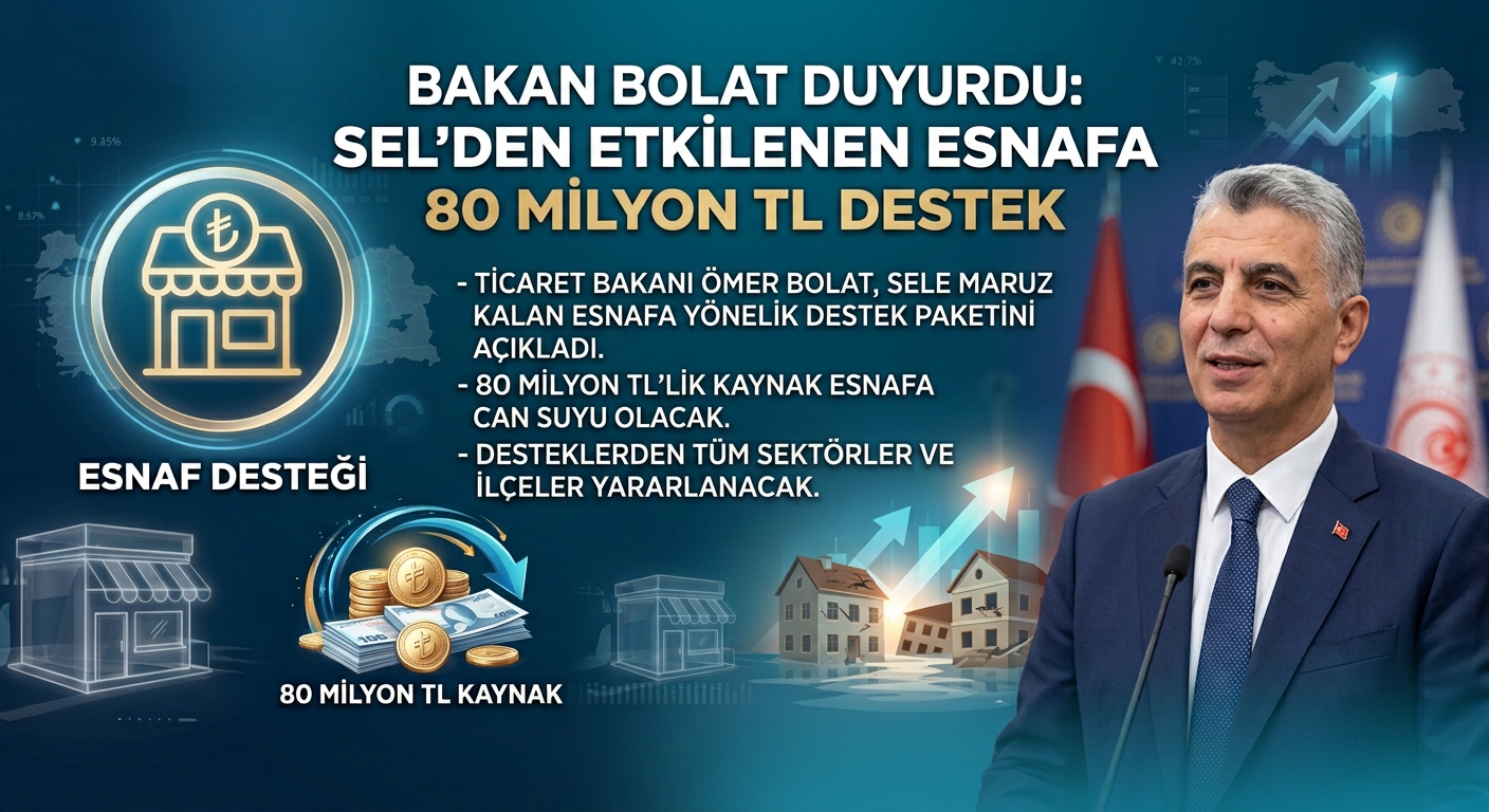 Bakan Bolat Duyurdu: Selden Etkilenen Esnafa 80 Milyon TL Destek