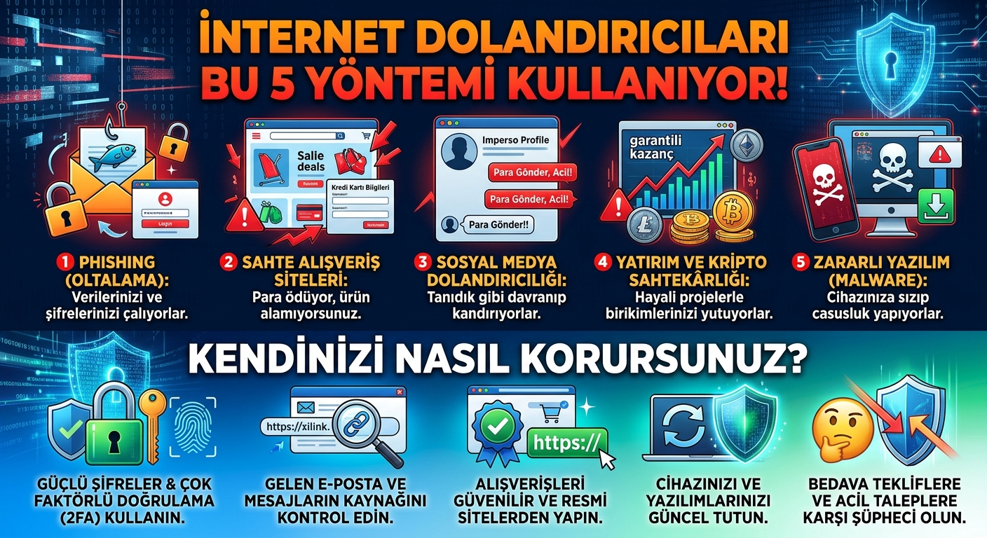 İnternet Dolandırıcıları Bu 5 Yöntemi Kullanıyor! Kendinizi Nasıl Korursunuz?