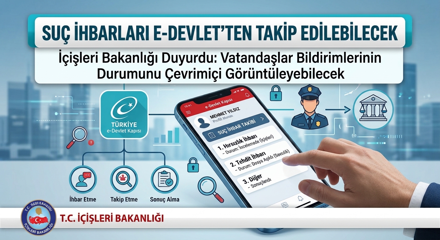 Suç İhbarları e-Devlet’ten Takip Edilebilecek