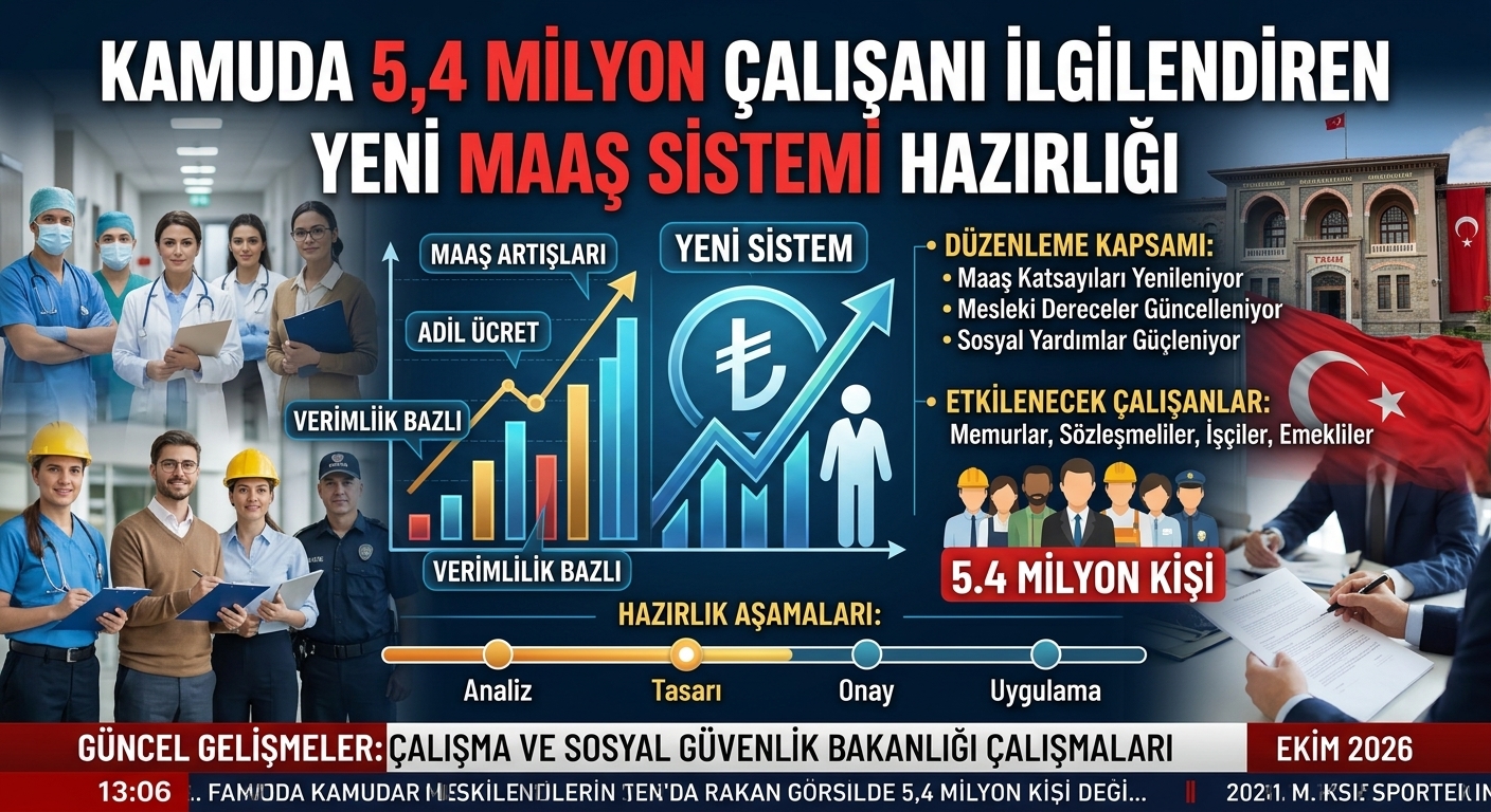 Kamuda 5,4 Milyon Çalışanı İlgilendiren Yeni Maaş Sistemi Hazırlığı