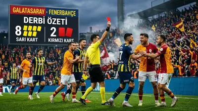 Galatasaray-Fenerbahçe Derbisinde 8 Sarı, 2 Kırmızı Kart
