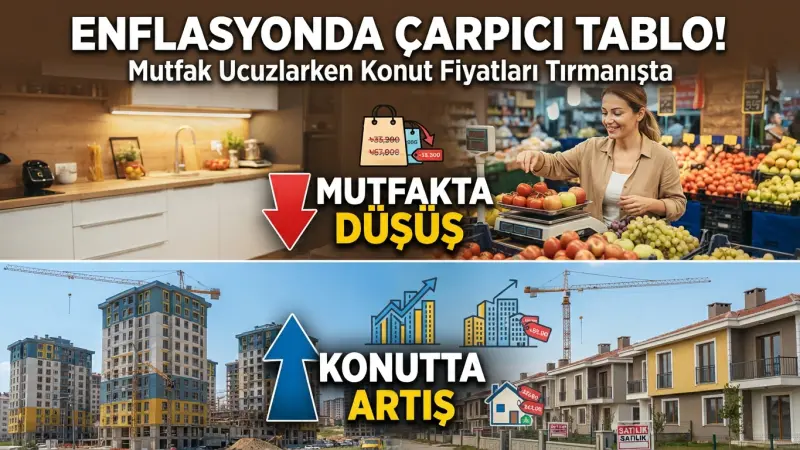 Enflasyonda Çarpıcı Tablo! Mutfakta Düşüş, Konutta Artış