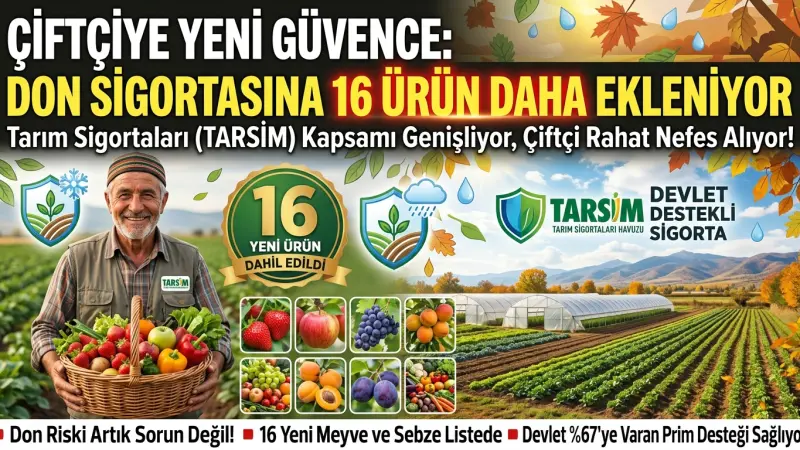 Çiftçiye Yeni Güvence: Don Sigortasına 16 Ürün Daha Ekleniyor