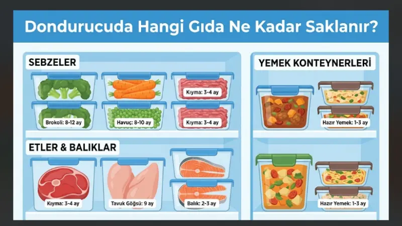Dondurucuda Hangi Gıda Ne Kadar Saklanır? İşte Süreler