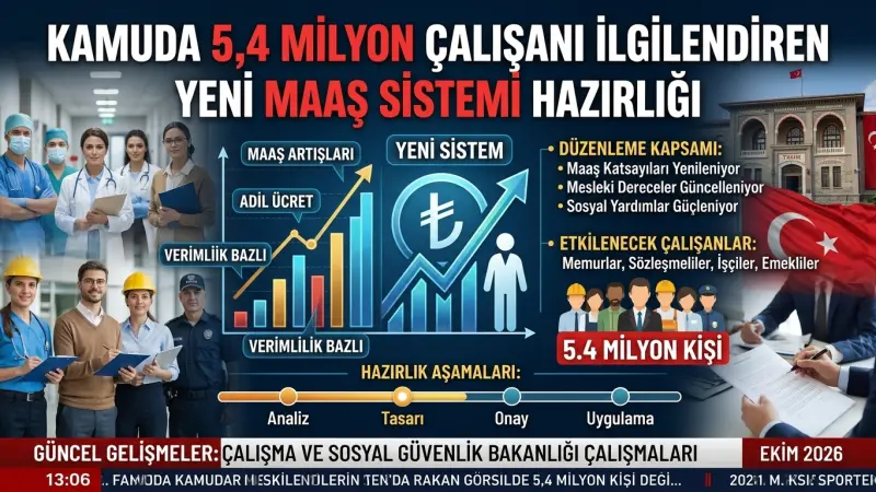 Kamuda 5,4 Milyon Çalışanı İlgilendiren Yeni Maaş Sistemi Hazırlığı